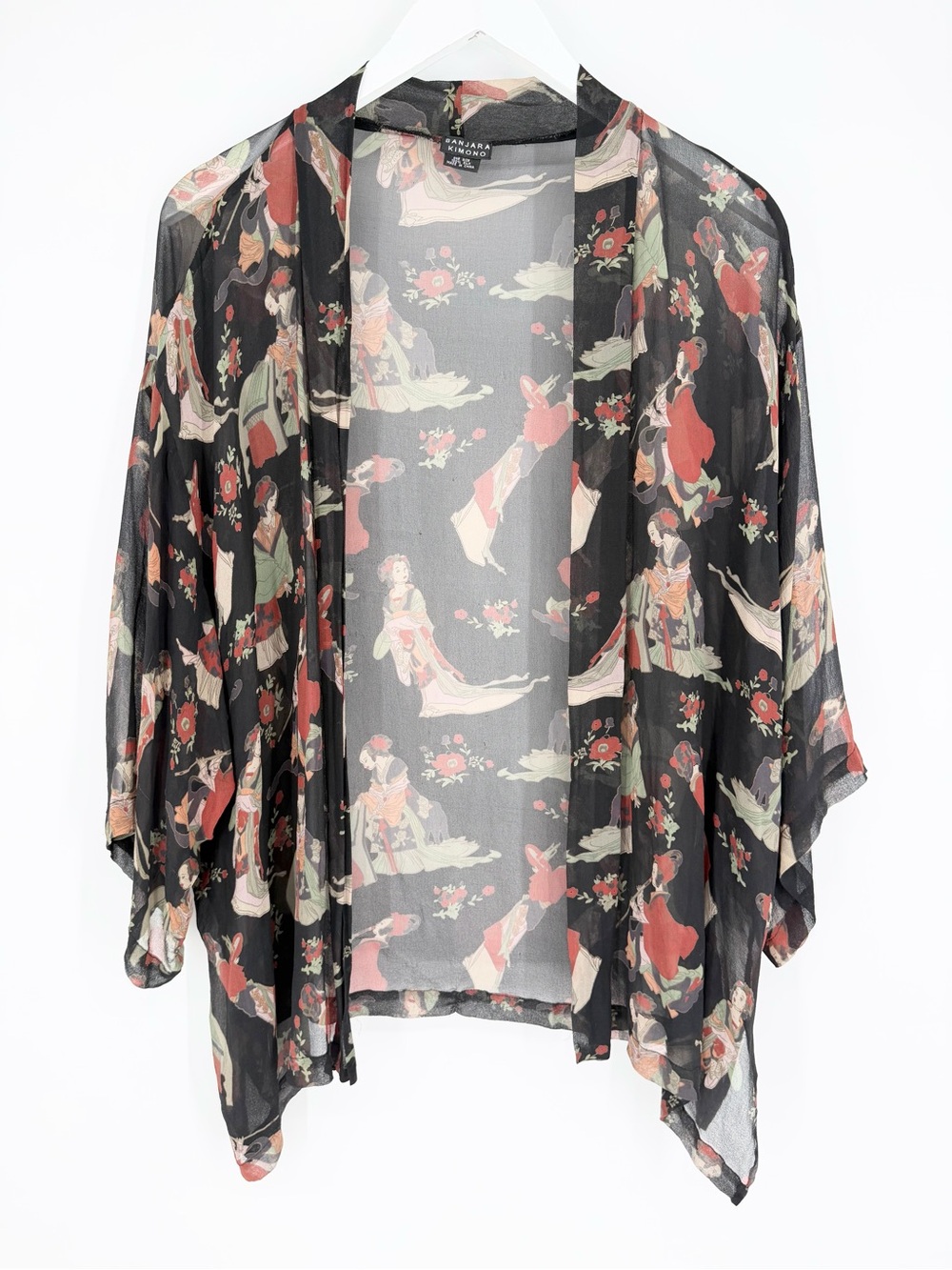 Banjara Kimono Sheer Silk Japanese Geisha Kimono Cover-Up Topper